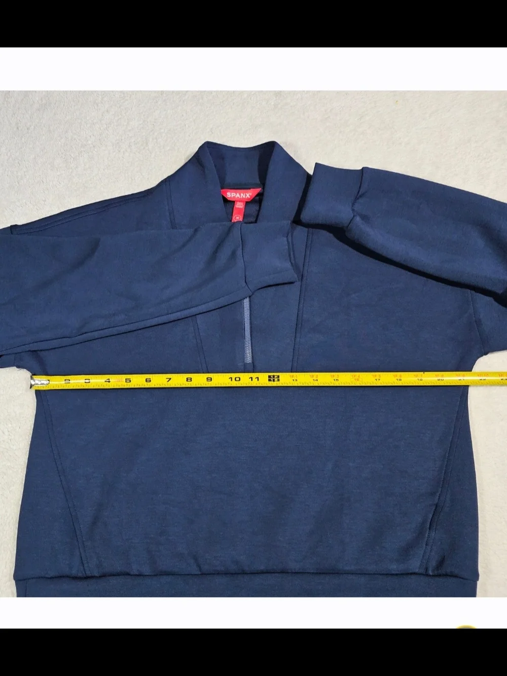Spanx Air Essentials Half Zip Sweatshirt - TIMELESS NAVY BLUE - MEDIUM